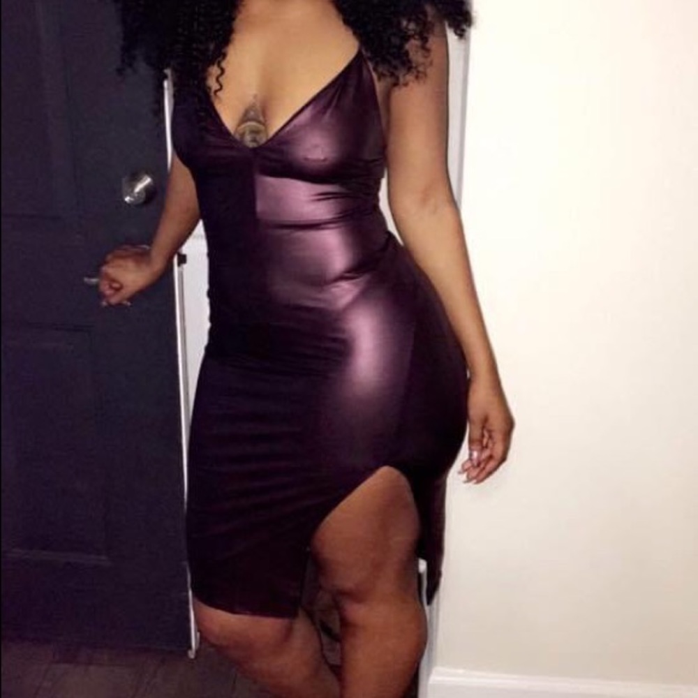 Midi Burgundy Sexy Dress